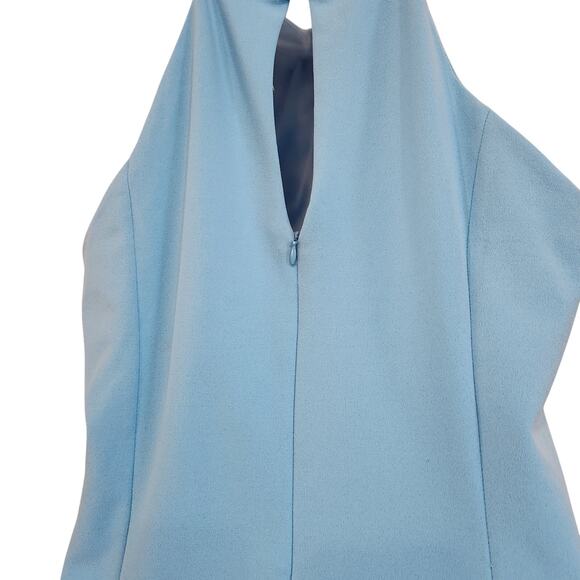 Julia Jordan Twist Halter Midi Cocktail Sheath Dress Sleeveless Blue Size 10 - Picture 5 of 11